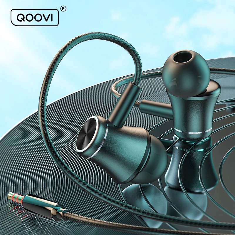 Проводные наушники QOOVI AUX 3 5 мм Hi-Fi Спортивная игровая стереогарнитура с супер