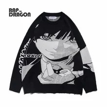 

Harajuku Anime Sweater Men's Streetwear Japanese Style Oversized Sweater Knitted Cartoon 3D Print Pullover 2021 Autumn Clothes