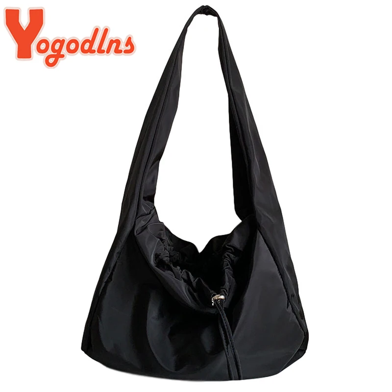 Large Capcaity Nylon Shoulder Bag Female Travel Light Tote Bag Casual Solid Color Crossbody Bag Designer Hobo Bag Purse