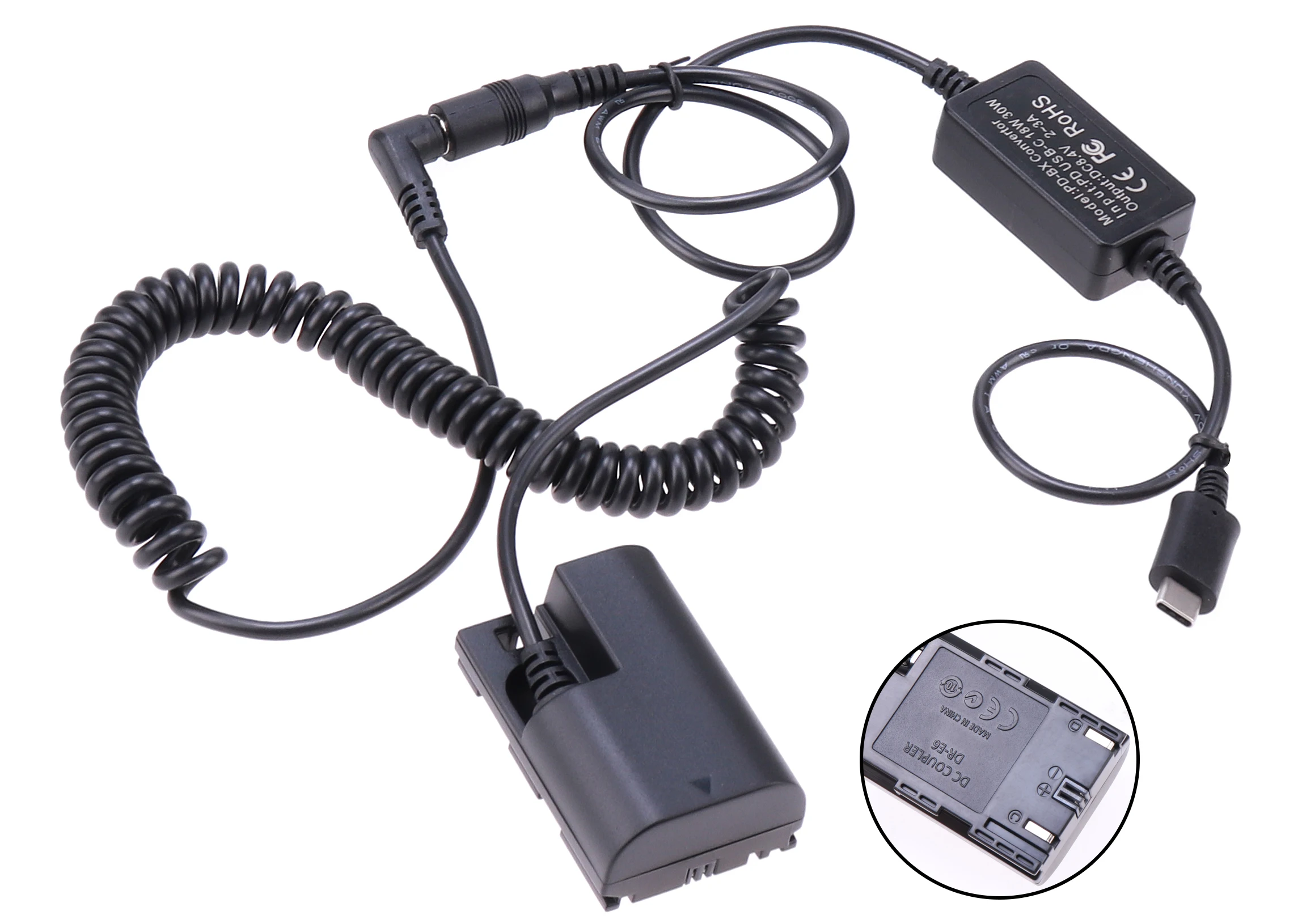 Adaptador de Potência Tipo-c para Eos Fotga-cabo Mark ii Iii 5ds r 6d 60d pd - 5d - Image 2