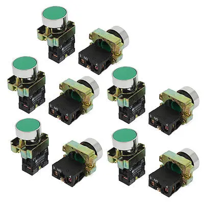 

10pcs Green Sign Momentary 1 NO Latching Push Button Switch 600V 10A