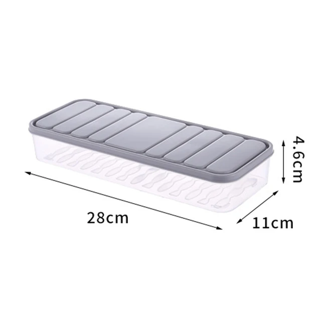 Food Storage Containers Freezer Container Plastic Food Storage Flour Freezing Box Leavening Pizza Cereals Box Food Storage Boats Gray 28x11x4.6cm