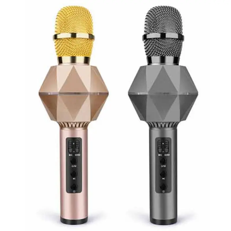 K7 караоке с конденсатором и Bluetooth беспроводной микрофон rophone металлический микрофон Kara Ok Музыка Пение Bt беспроводной микрофон для Android Ios
