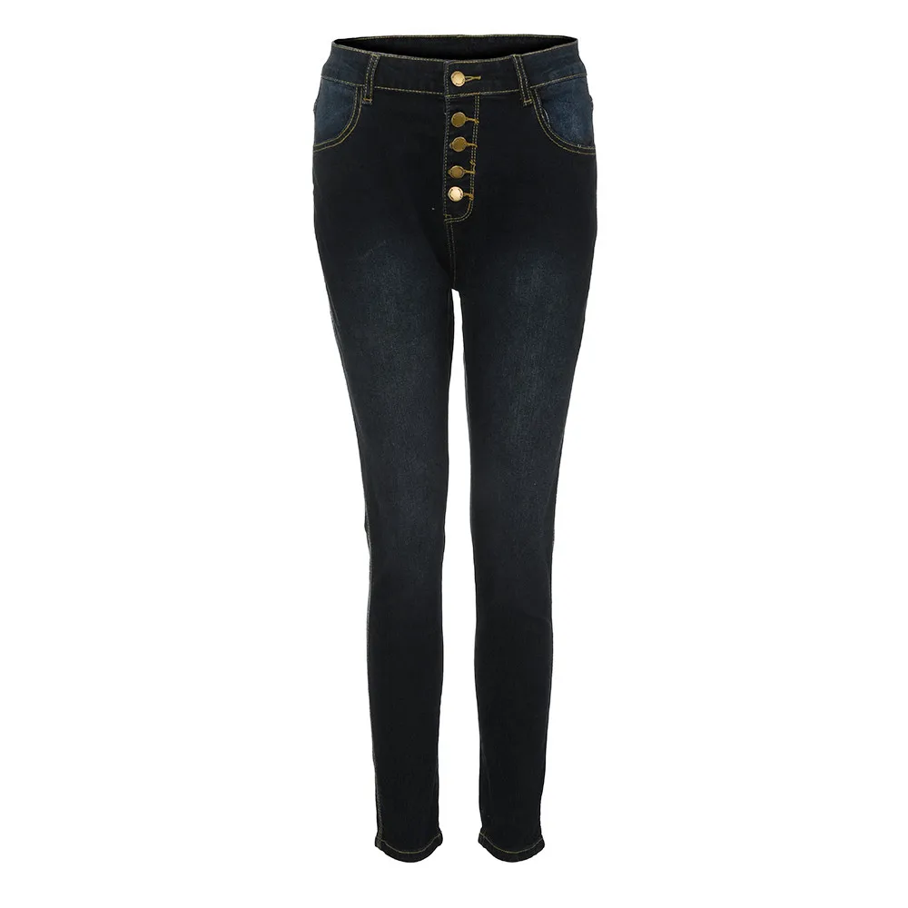 Женские джинсы зауженные брюки с высокой талией, джеггинсы на пуговицах, повседневные джинсы стрейч размера плюс для женщин, теплые джинсы Mujer E3