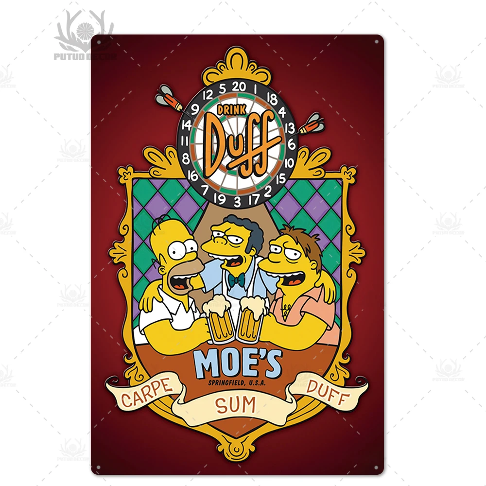 TH2140 Симпсон металлический плакат Duff пивной металлический знак Забавный знак Настенный декор для бара паба клуба человек пещера декоративная тарелка Настенный декор оловянный знак - Цвет: TH2140