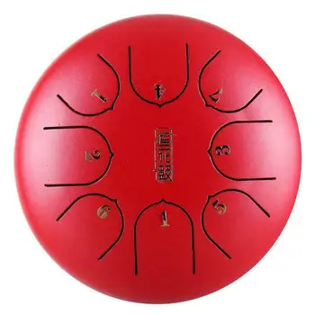 

Alloy Steel Tongue Drum 6Inch 8 Tones with 1Pair Mallets + Storage Drum Bag ZJ55