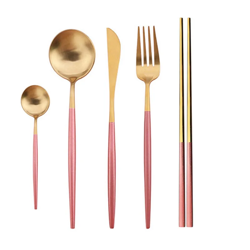 Pink Gold 30pcs 30 шт. из нержавеющей стали для вечеринки набор посуды розовое золото западные столовые приборы набор вилок Kinfe для ложки и палочек набор посуды - Цвет: Pink Gold 30pcs