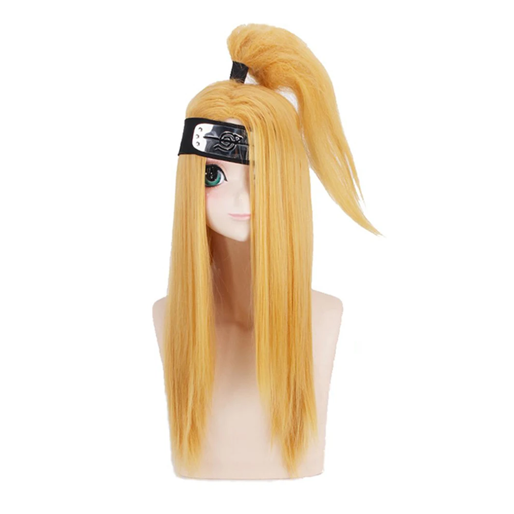 Парик для косплея Дейдара акактуки термостойкие синтетические волосы желтого
