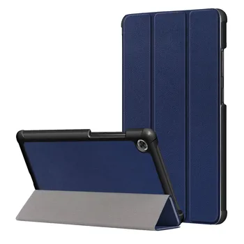 

For Lenovo Tab M7 TB-7305F 7.0in Tablet Case Smart PU+Leather Stand Flip Cover Tri-fold Caster Flat Shell Desktop Stand