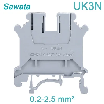 

CE 100Pcs Din Rail Uk3n Wire Cable Terminal Block UK-3N Universal Conductor Electrical Screw Connection Terminal Block Connector