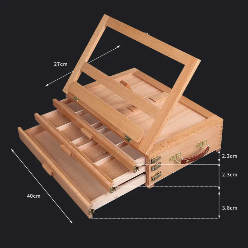 Caballetes Art caja almacenamiento para pintura caballete de mesa de madera para dibujar dibujar estudiantes vemax.es