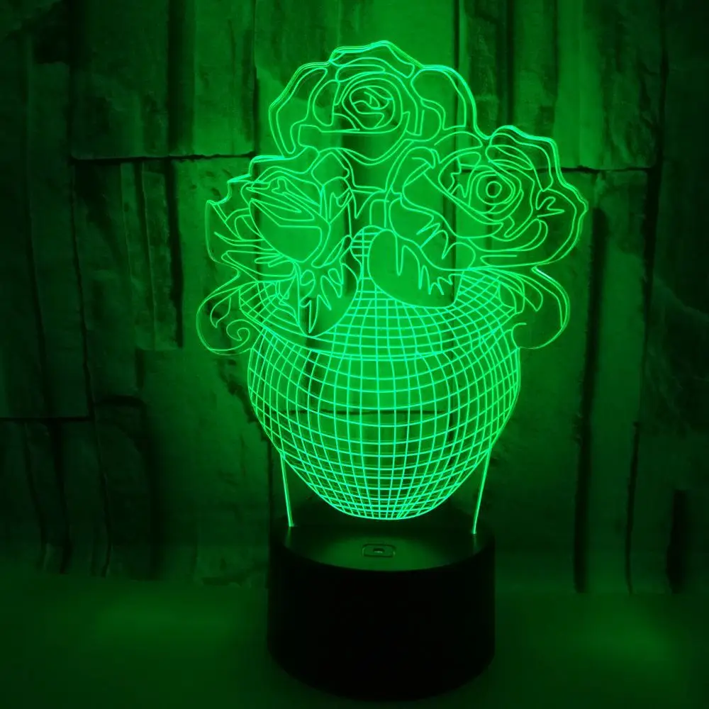 3D Led моделирование ночник Usb настроение цветок сенсорная кнопка атмосферная настольная лампа детская спальня освещение сна дома декоративные подарки