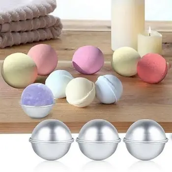 

2Pcs Aluminum Alloy 3D Ball Bath Bombs Cake Mold DIY Baking Tool Accessories