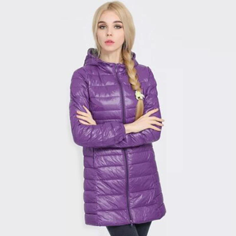 

Down Parka 2019 Winter Down Jacket Women Long White Duck Down Jacket Outwear Ultralight Hooded Thin Hat Coat 3XL H661