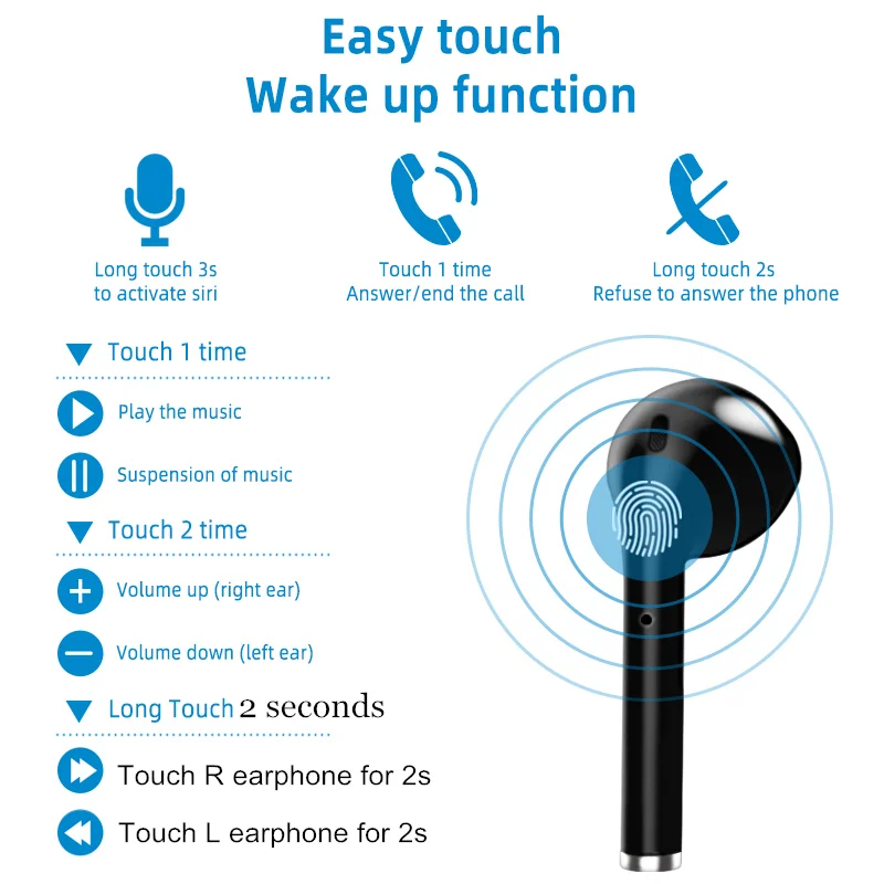 Active Noise Cancelling Wireless earhurds With Wireless Charging Bluetooth Earphone With Power LED Display For All Phone