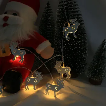 

Christmas String Light Elk Shape Exqiusite Ornament Living Room 1.5M 10 LED Garland Battery Powered Light Wedding Decoration