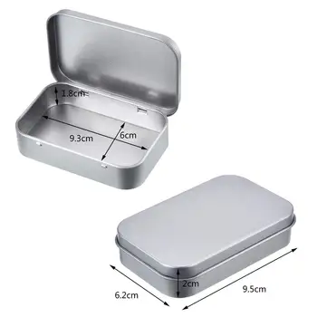 

6pcs/ 12pcs Small Metal Storage Box Tin Silver Storage Box Iron box Case Organizer For Money Coin Candy Key 9.5*6*2cm