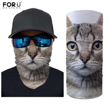 

FORUDESIGNS 3D Animal Cat Mouth Print Women Scarves Breathable Face Masks for Men Cycling Motorcycle Bandanas Girls Neck Buffs
