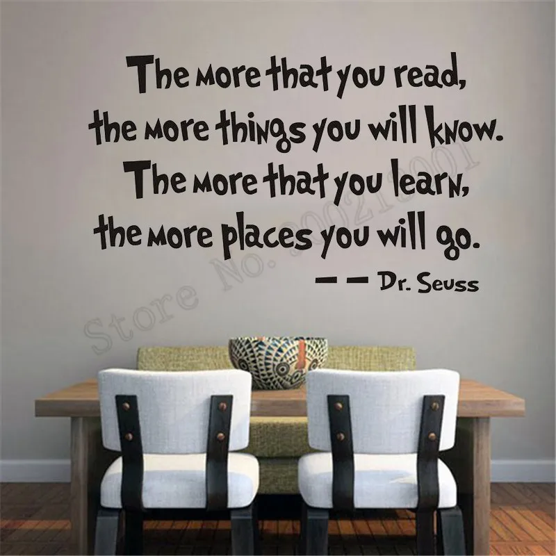 Vinyl Art Design Wall Sticker The More You Read Quote Insprition Words Home Decoration Modern Fashion Ornament Decals LY1013 | Дом и сад
