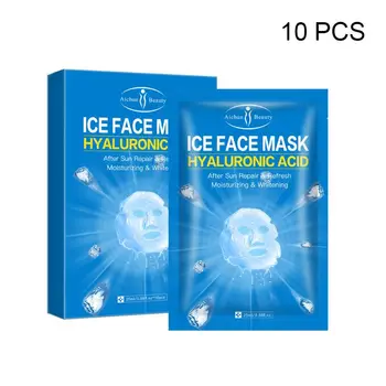

10Pcs/box Hyaluronic Acid Facial Mask Skin Moisturizing Water Replenishing Protective Film Ice Face Sheet Skincare Makeup Beauty