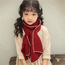 Однотонный хлопковый шарф для мальчиков, шарфы для девочек, осенне-зимние теплые уличные шейный платок, аксессуары