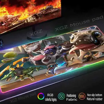 

XGZ Large RGB Gaming Mouse Pad Black Lock-edge Anime Dog Custom Computer Keyboard Desk Non-slip 900x400 / 800x300 Xxl