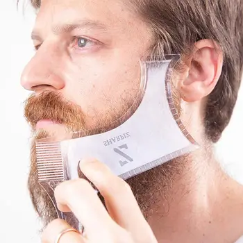 

1pcs Transparent Double Sided Moustache Moulding Comb Moulding Template Ruler Moustache Moustache Moulding Tools Moustache Comb