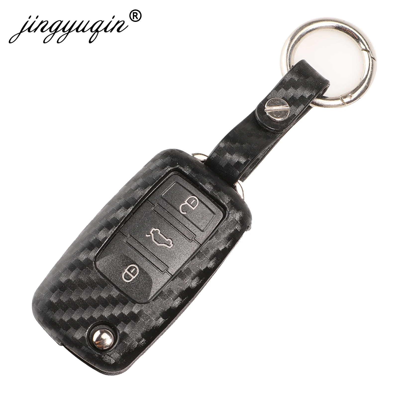 10 шт. силиконовый чехол-брелок из углеродного волокна для VW Golf Bora Jetta POLO Passat Skoda Octavia A5 Fabia SEAT Ibiza Leon