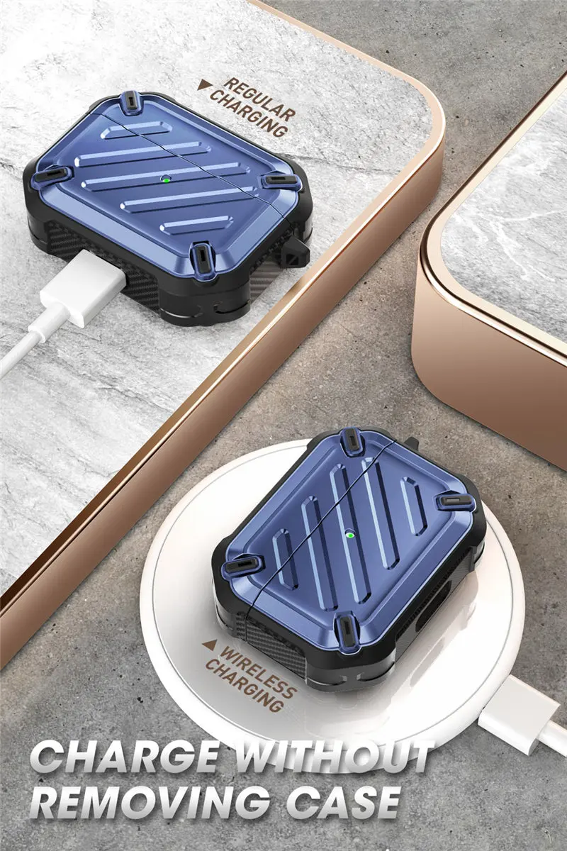 supcase ub pro projetado para airpods pro case capa protetora robusta de corpo inteiro com mosquetão para apple airpods pro