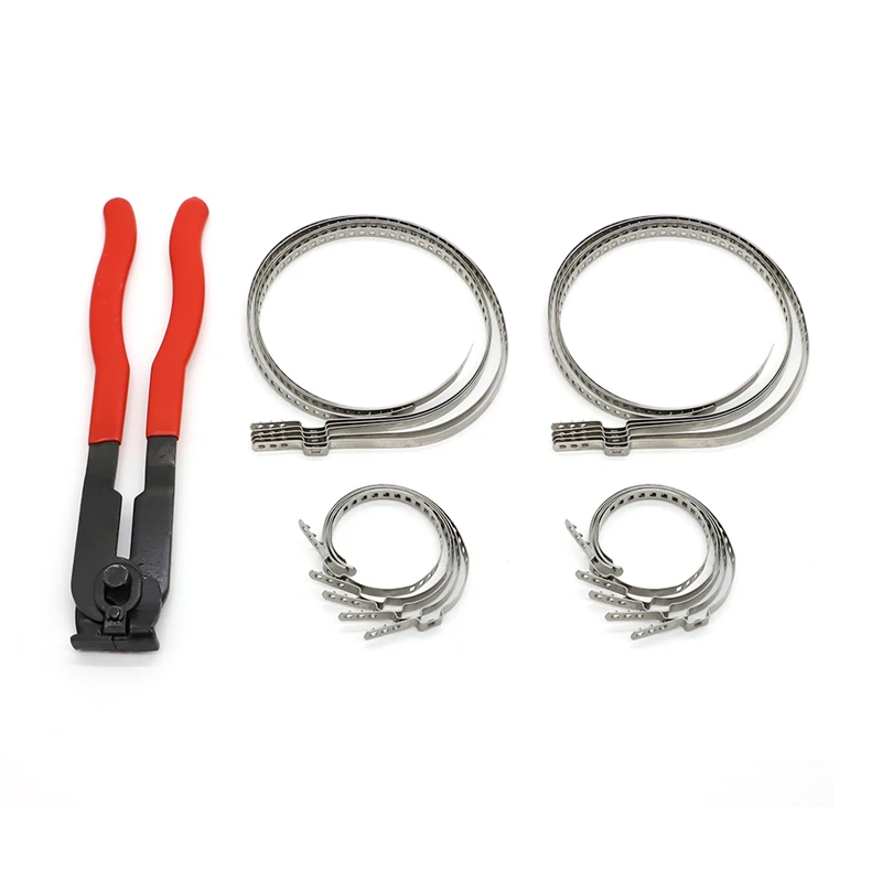 Stainless Steel Clamp Clips Clamp Pliers CV Boot Clamp Auto ATV Adjustable AXLE CV Joint Boot Crimp Clamps with Pliers Tool Crimp-Ear Type Extension