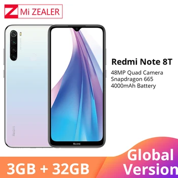 

Global Version Xiaomi Redmi Note 8T NFC 3GB RAM 32GB ROM Octa Core Smartphone Snapdragon 665 48MP 6.3" Screen Cellphone