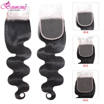 

Bouncing Peruvian Body Wave 2x6 Closure Natural Color 4x4 Lace Closure 100% Remy Human Hair Closure Hair Extensions
