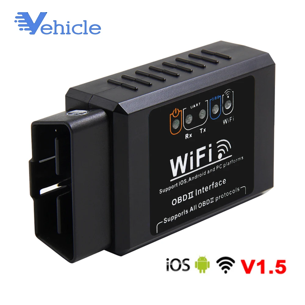 Мини wifi ELM327 ElM 327 Wi-Fi V1.5 OBD2 II автомобильный диагностический инструмент OBD 2 интерфейс сканера поддерживает Android/iOS/Windows