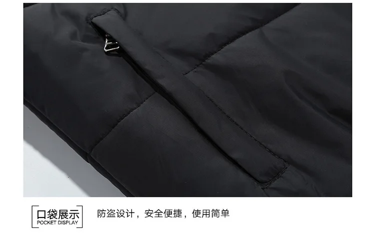 Осень и Зима Мужчины деконструирующийся с капюшоном сплошной цвет Slim Fit вниз куртка хлопок-ватник одежда большой размер Повседневный толстый хлопок