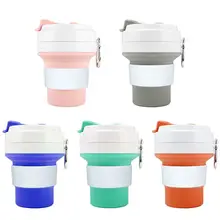 Silicone Collapsible Travel Cup Folding Coffee Mug Drinking Cup with Adjustable Capacities Lightweight BPA for Travel Camping