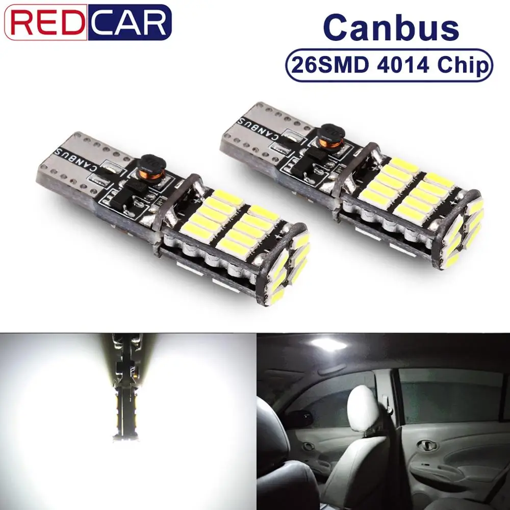 

2Pcs T10 LED W5W 194 White 4014 SMD CANBUS OBC NO Error Free LED Light dash Car bulb Signal interior Auto Lamp Source parking