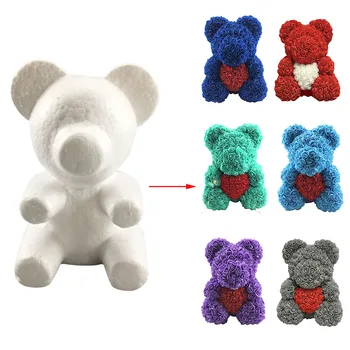 

Party Gift Memorable Decorative Rose DIY Flower Valentine’s Day Romantic Foam Bear Mold Wedding White Lightweight Cute