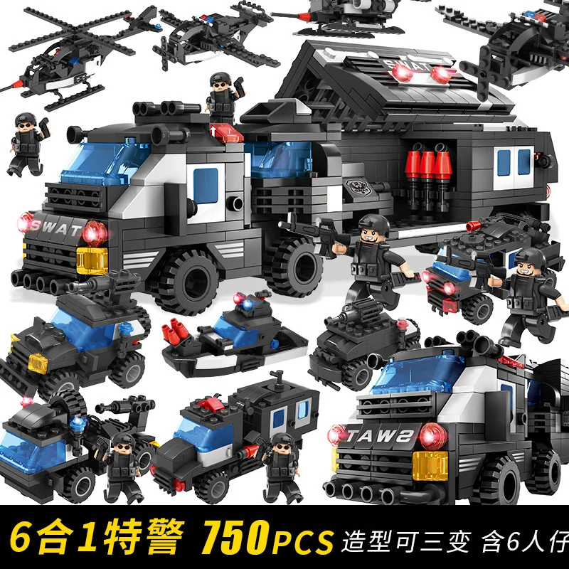 

Building Blocks Military Assembled SWAT 6 Boys 7 GIRL'S 10 Educational 3 a Year of Age 8 CHILDREN'S Toy