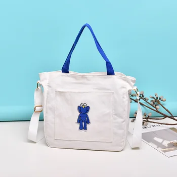 

New Style 2019 Student Fresh Fashion Tide Lazy Wind Canvas Baggage Girls One Shoulder Sloping Large Capacity Japanese Series