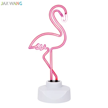 

Flamingos Pink Neon Light Night Lights Table Lamps Ins Self Gift Lamp Bedroom Living Room Decor Desk Bedside Lamp