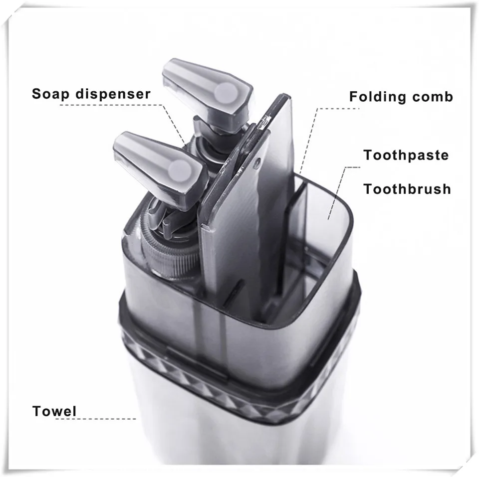 MSJO аксессуары для путешествий, органайзер, портативная зубная щетка для ванной, коробка для зубной пасты, 6 шт. гель для душа, шампунь, лосьон, бутылочки, набор