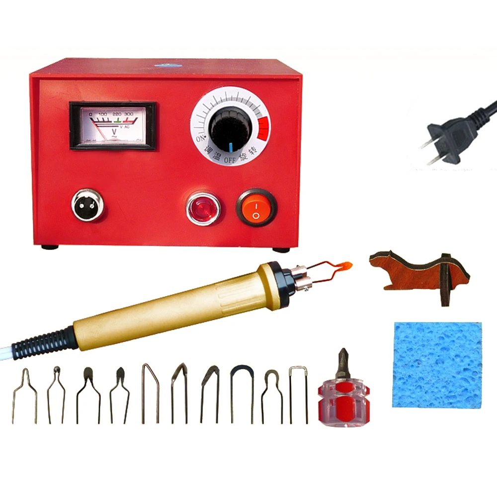 

Adjustable Temperature Wood Burning Machine Set 25W Pyrography Pen Machine Kit Wood Crafts Burning Tools Electric Soldering Iron