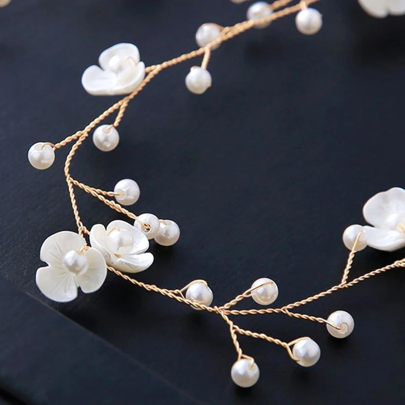 Fashion Wedding Accessories For Bride Handmade Wedding Headdress Floral Pearl Hair Accessories Hairpin Ornaments