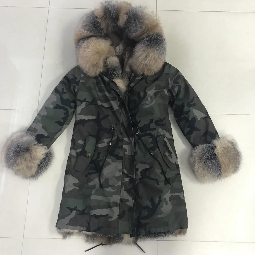 Army falge army green специальный дизайн с лисьим мехом зимняя новая коллекция меховые пальто
