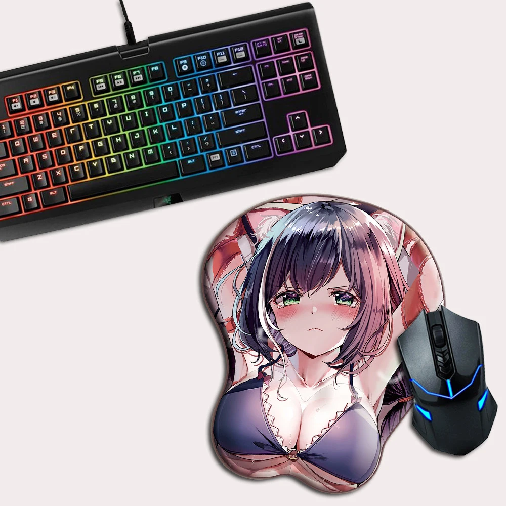 FFFAS 3D коврик для мыши Stereoscop эргономичный сексуальный нагрудник Oppai Busty Boob аниме девушка геймер подставка для запястья коврик для мыши для ноутбука ПК клавиатура