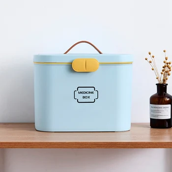 

Hot First Aid Kit Portable Medical Kit Medicine Storage Organizer with Handle Durable Emergency Container Home Medical Box