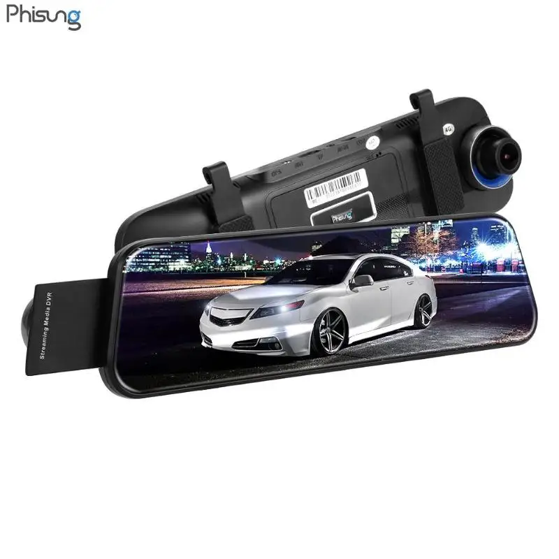 Phisung H58 4G Android 5,1 Stream Автомобильный видеорегистратор Камера 9,6" ips зеркало заднего вида двойной объектив gps навигация WiFi ADAS Dashcam DVRs