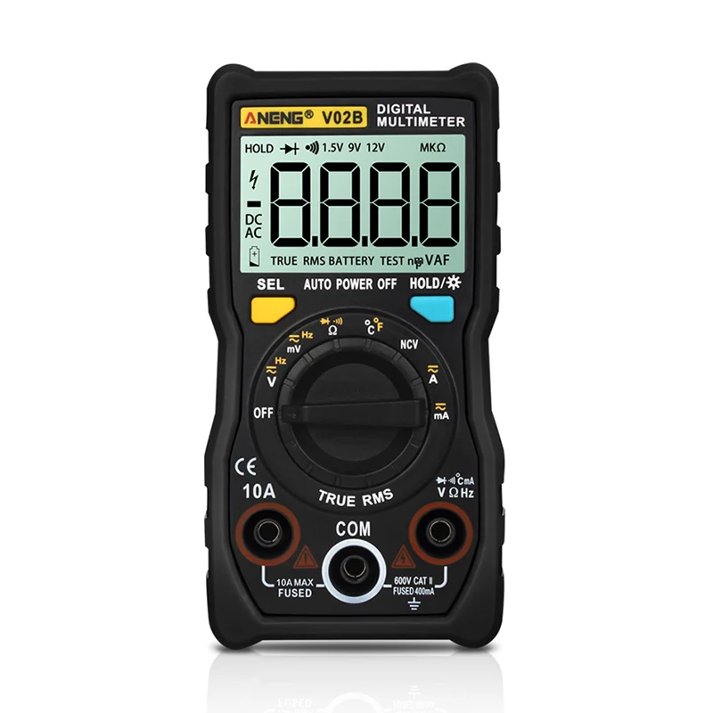 

True RMS Digital Multimeter Professional Auto Range ESR Meter NCV Transistor Capacitor Tester Data Retension Pocket Multi Meter