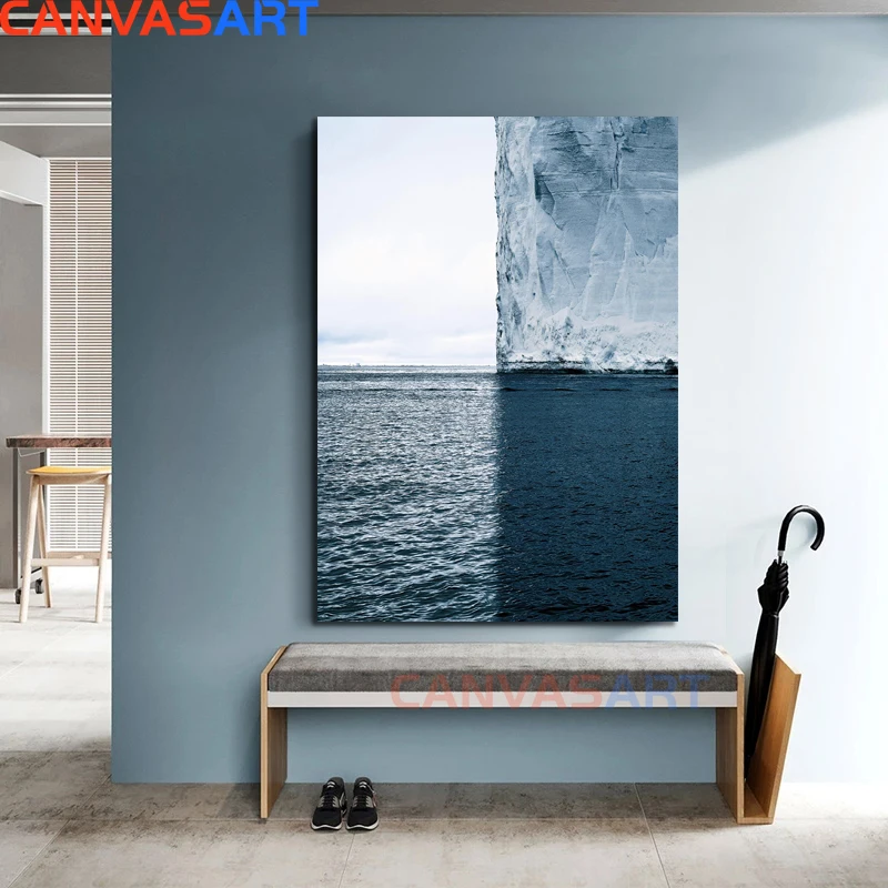 Скандинавский стиль Айсберг природный пейзаж синее море картина домашний декор