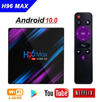 

Android 10.0 Smart TV Box H96 max RK3318 4G RAM 64G ROM BT4.0 for Quad Core Set top box youtube HD Android Smart media player
